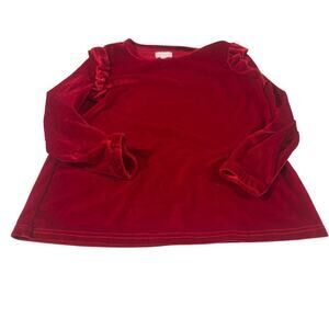 BCBG Toddler Girl 4T Red Felt Long Sleeve Blouse